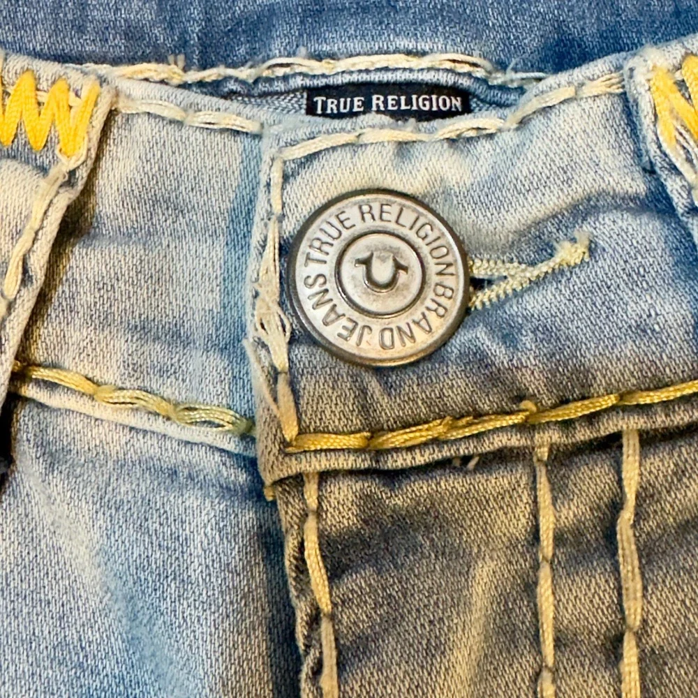 NWT True Religion Ricky Super T Flap Jeans Size‎ 31 Light Wash Distressed $299